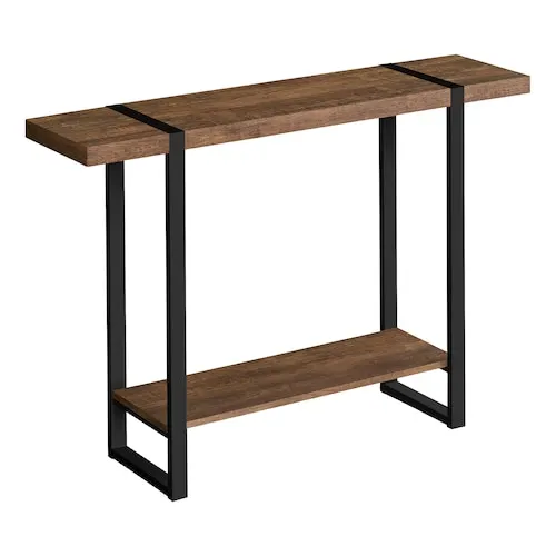 Monarch Specialties Accent Table, Console, Entryway, Narrow, Sofa, Living Room, Bedroom, Metal, Laminate, Brown, Black