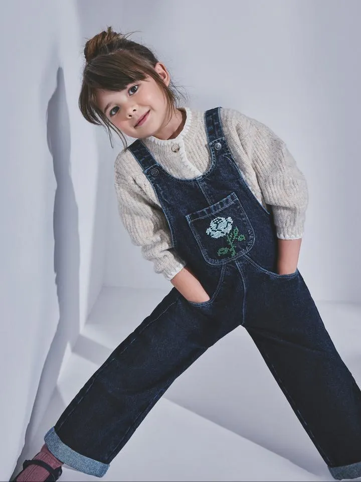 1–9 ans | Salopette barrel en denim de coton The Edit