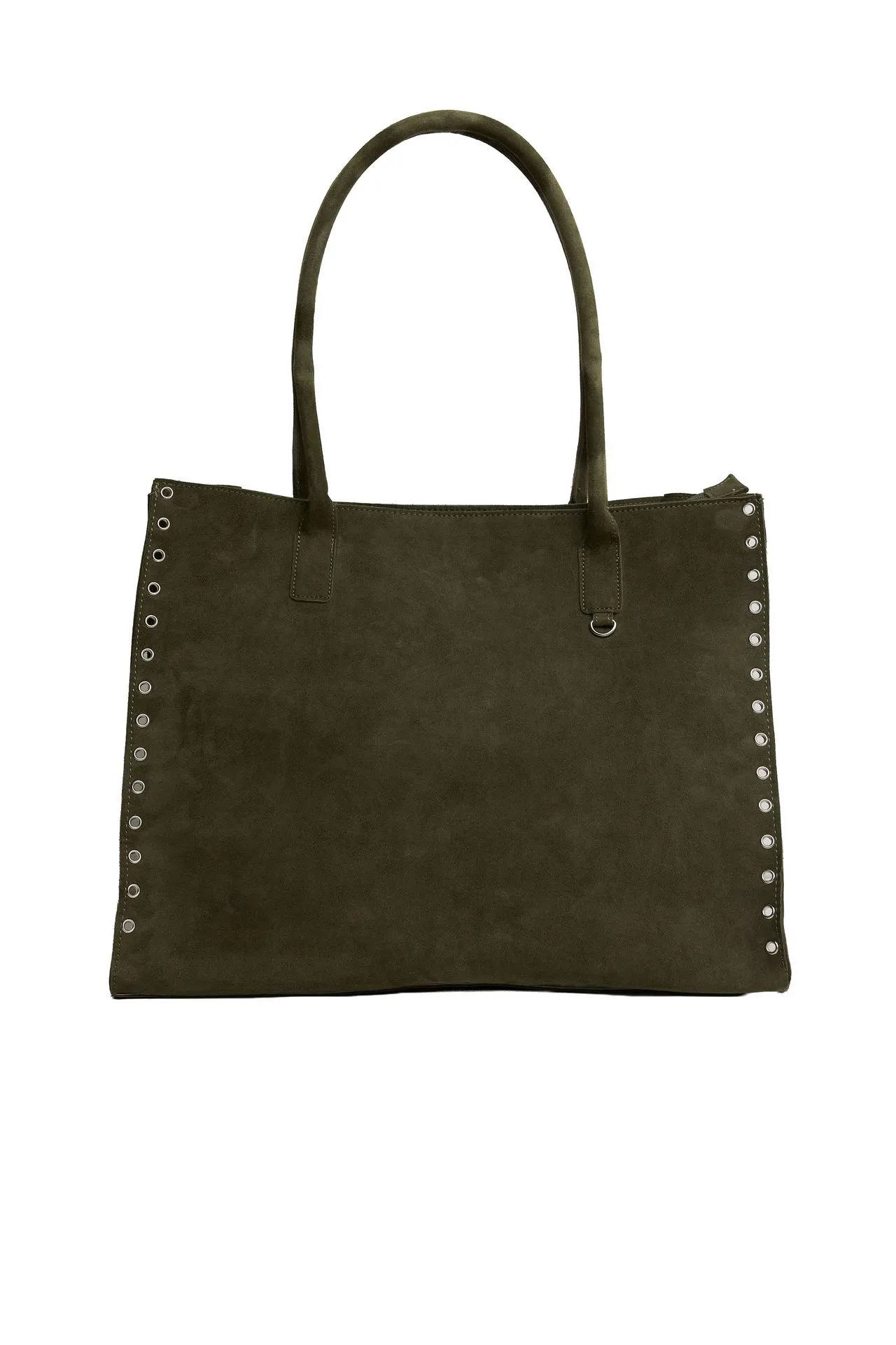 Groene leren shopper
