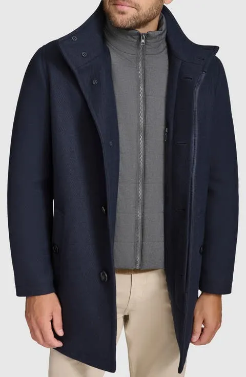 Wool Blend Twill Car Coat