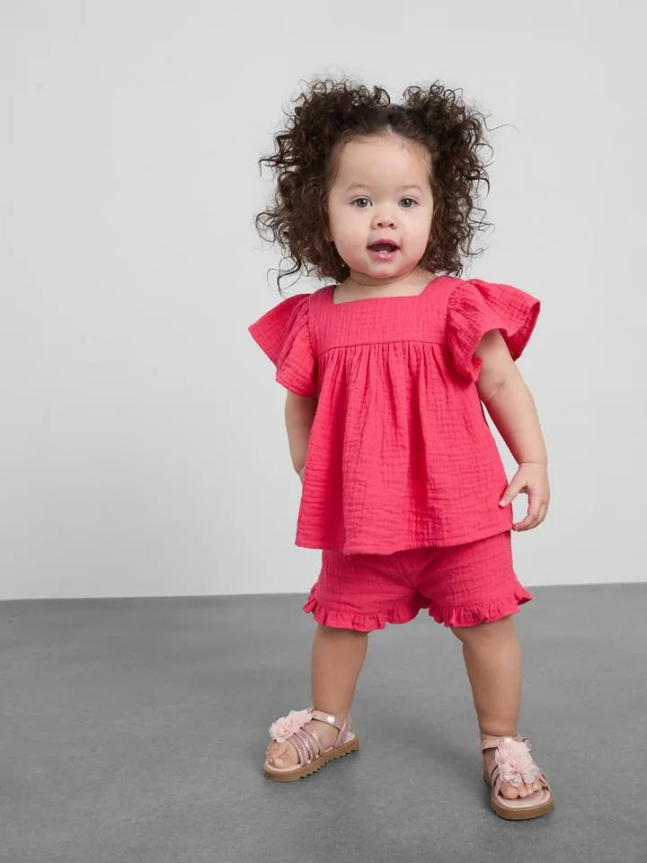 0-36 mois | Chemisier à encolure carrée et short