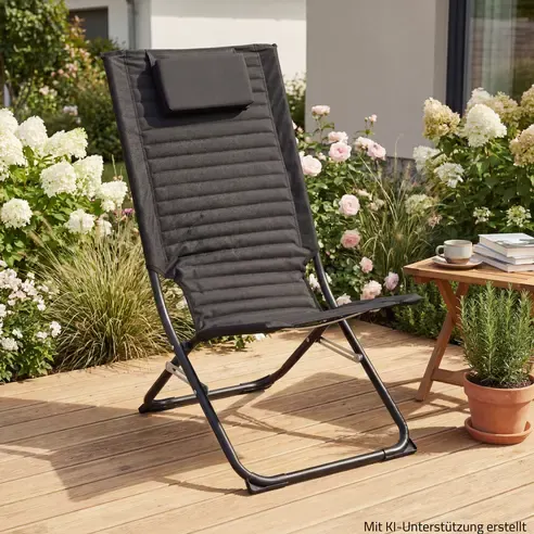 Campingstuhl - schwarz - klappbar