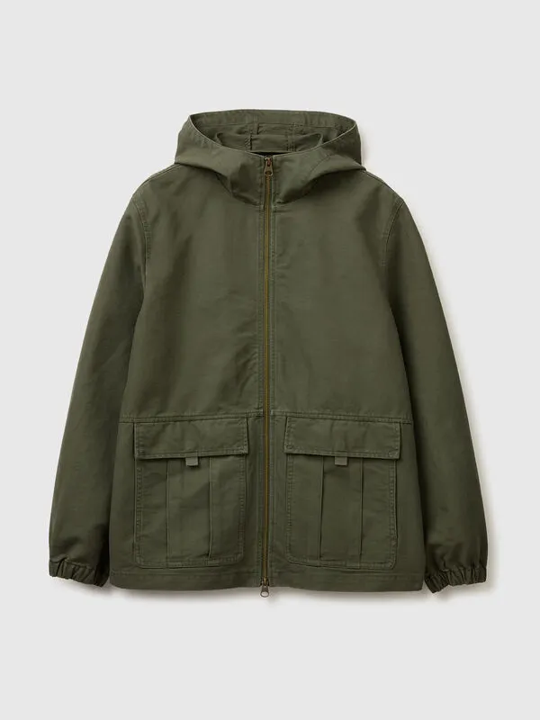 Short jacket in faded cotton