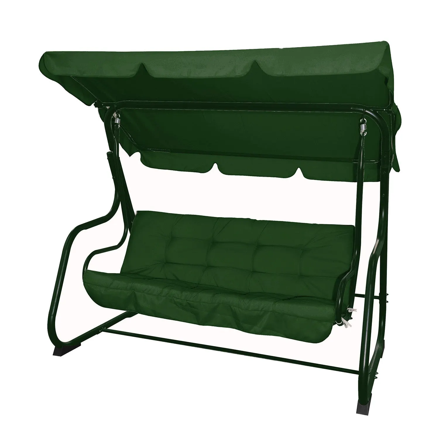 Dondolo Reclinabile 3 Posti Verde con Struttura in Acciaio Verde