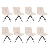 HOME DELUXE Esszimmerstuhl drehbar 8er Set NODA – Creme