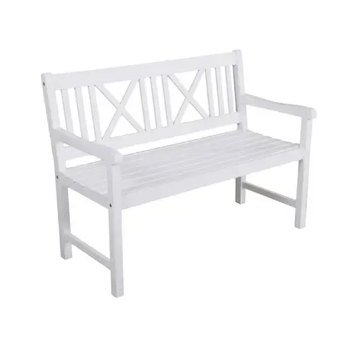 2-Sitzer-Bank MALMÖ - white-washed - Eukalyptus massiv