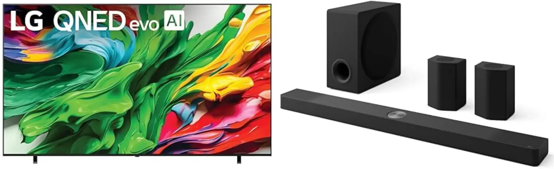 LG 100-Inch Class QNED evo AI QNED85A Series Mini LED 4K Smart TV (100QNED85AU, 2025) LG S95AR 9.1.5 ch. Home Theater Soundbar with Wireless Subwoofer (2025 Model)