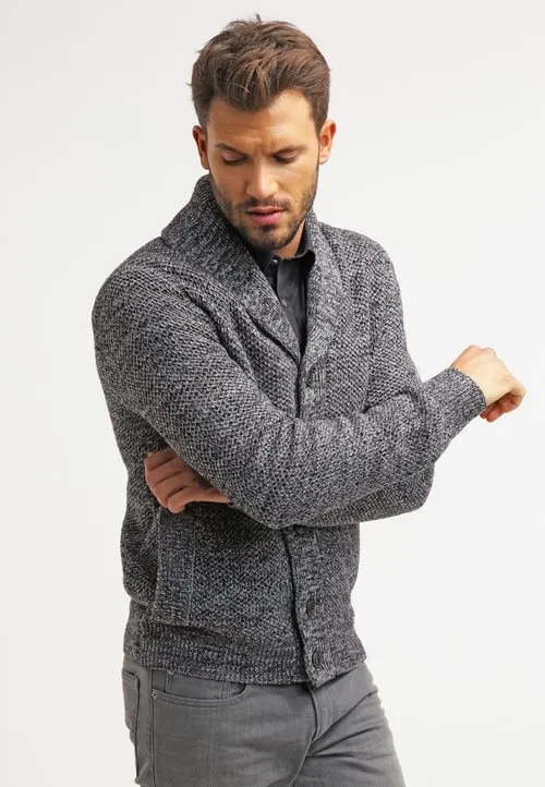 Cardigan - dark grey melange