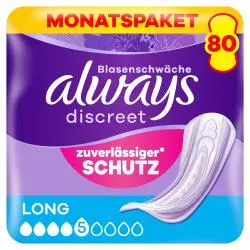 Always Discreet Inkontinenz-Einlagen Long bei Blasenschwäche Monatspaket