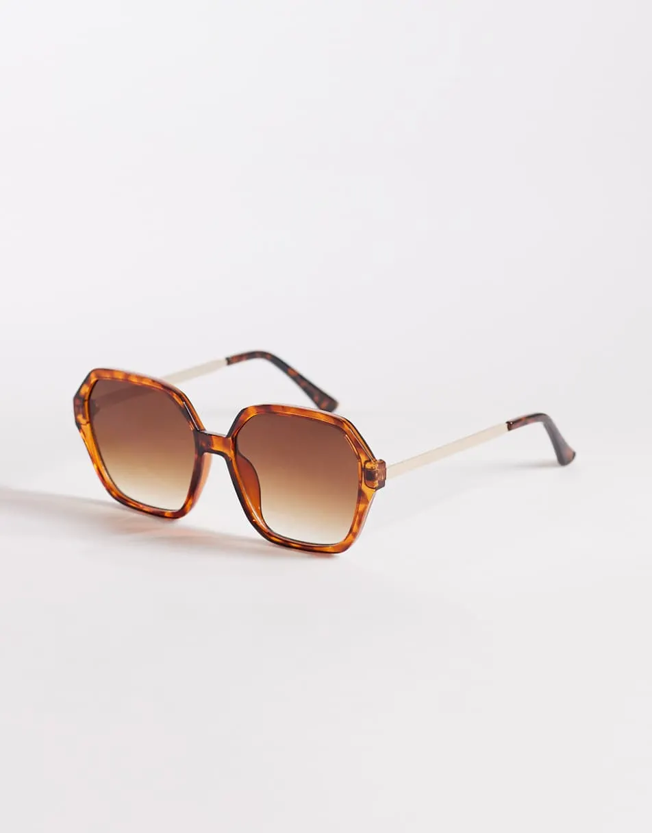 New Look oversized square sunglasses in orange