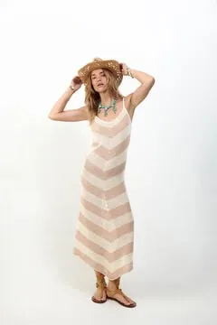 Vestido punto bicolor