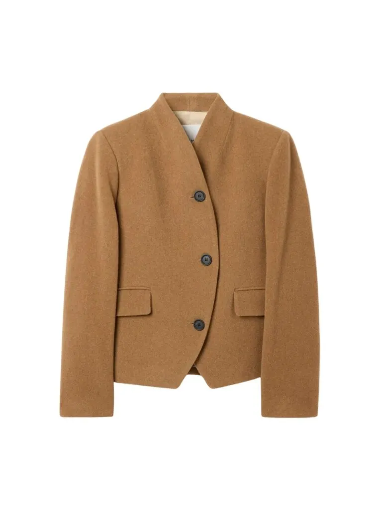 Short Curved Jacket - Camel