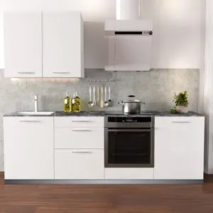 Cocina en kit DELINIA ID con altos SOFIA blanco 2.40 m