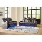 Signature Design by Ashley Axil Dual Power Reclining Sofa & Loveseat - Shadow