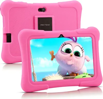 Pritom K7 7-Zoll-Kinder tablet, Quad-Core-Android 10, 1 GB RAM + 32 GB ROM, WLAN, Doppelkamera, Bildung, Spiele, Kindersicherung, Kindersoftware, Hell
