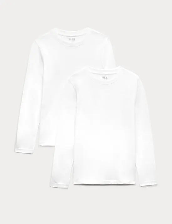 2 Pack Unisex Pure Cotton School T-Shirts (2-16 Yrs)