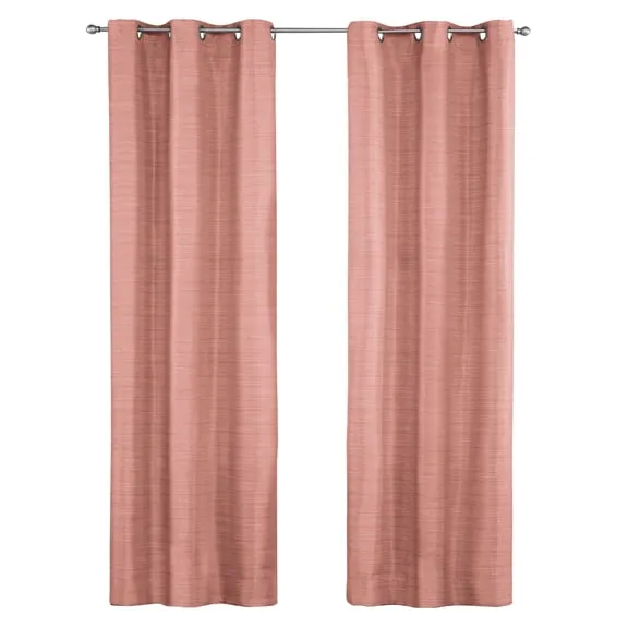 Best seller Mainstays Blackout Textured Slub Grommet Single Indoor Curtain Panel, Terracotta, 38" W x 84" L $7.00 Was $11.97