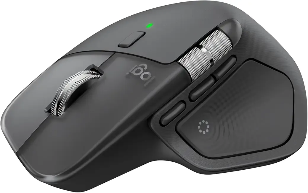 MX Master 4, Ergonomic Wireless Mouse with Advanced Performance Haptic Feedback, Ultra-Fast Scrolling, USB-C Charging, Bluetooth, Windows, MacOS - Graphite