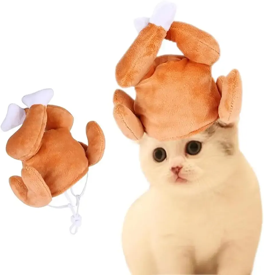 Pet Thanksgiving Turkey Drumstick Hat Small Dog Kitten Hat for Cosplay Accessories