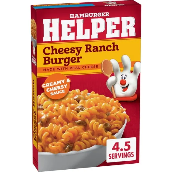 Rollback Hamburger Helper Cheesy Ranch Burger, 5.5 oz Box $1.48 Was $1.78