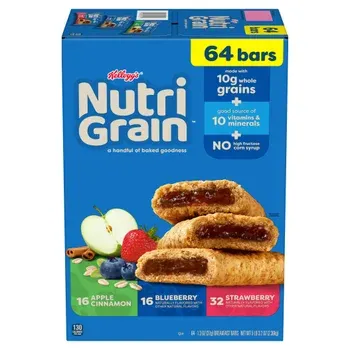 Kellogg's Nutri-Grain Soft Baked Breakfast Bars, 1.3 oz, 64-count