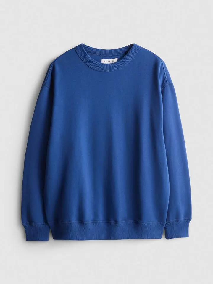 Sweat-shirt oversize en coton à col ras-du-cou