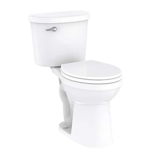 Gerber Maxwell Choice 12 in.​ Rough-​in 2 Piece 1.​28 GPF Single Flush Round Chair Height Toilet in White with Soft Close Seat