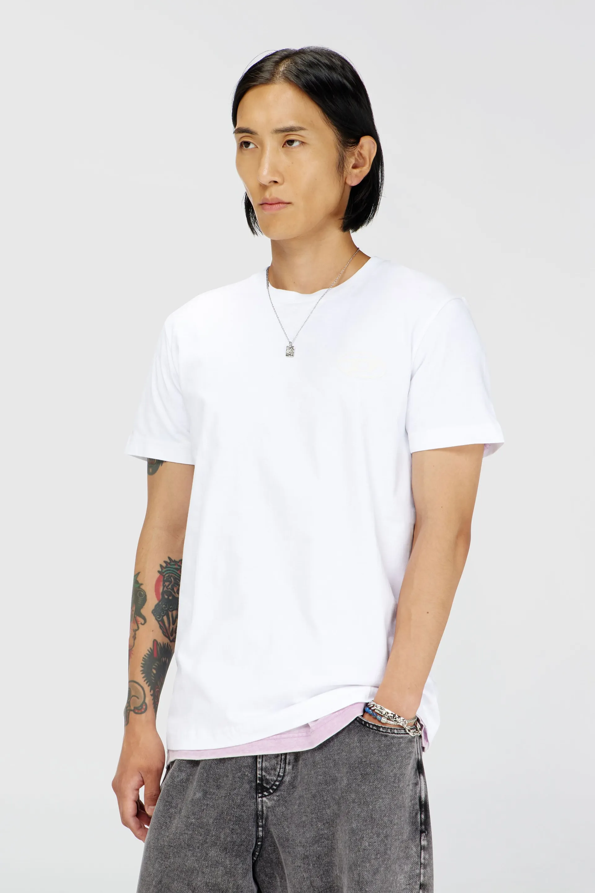 Cotton T-shirt with Oval D logo