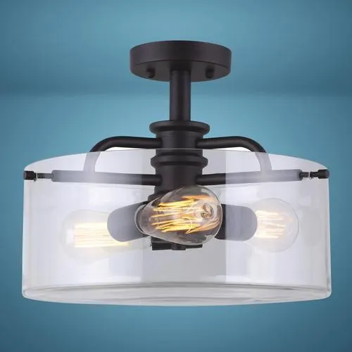 Patriot Lighting® Samuel Bronze 3-Light Semi-Flush Mount Ceiling Light