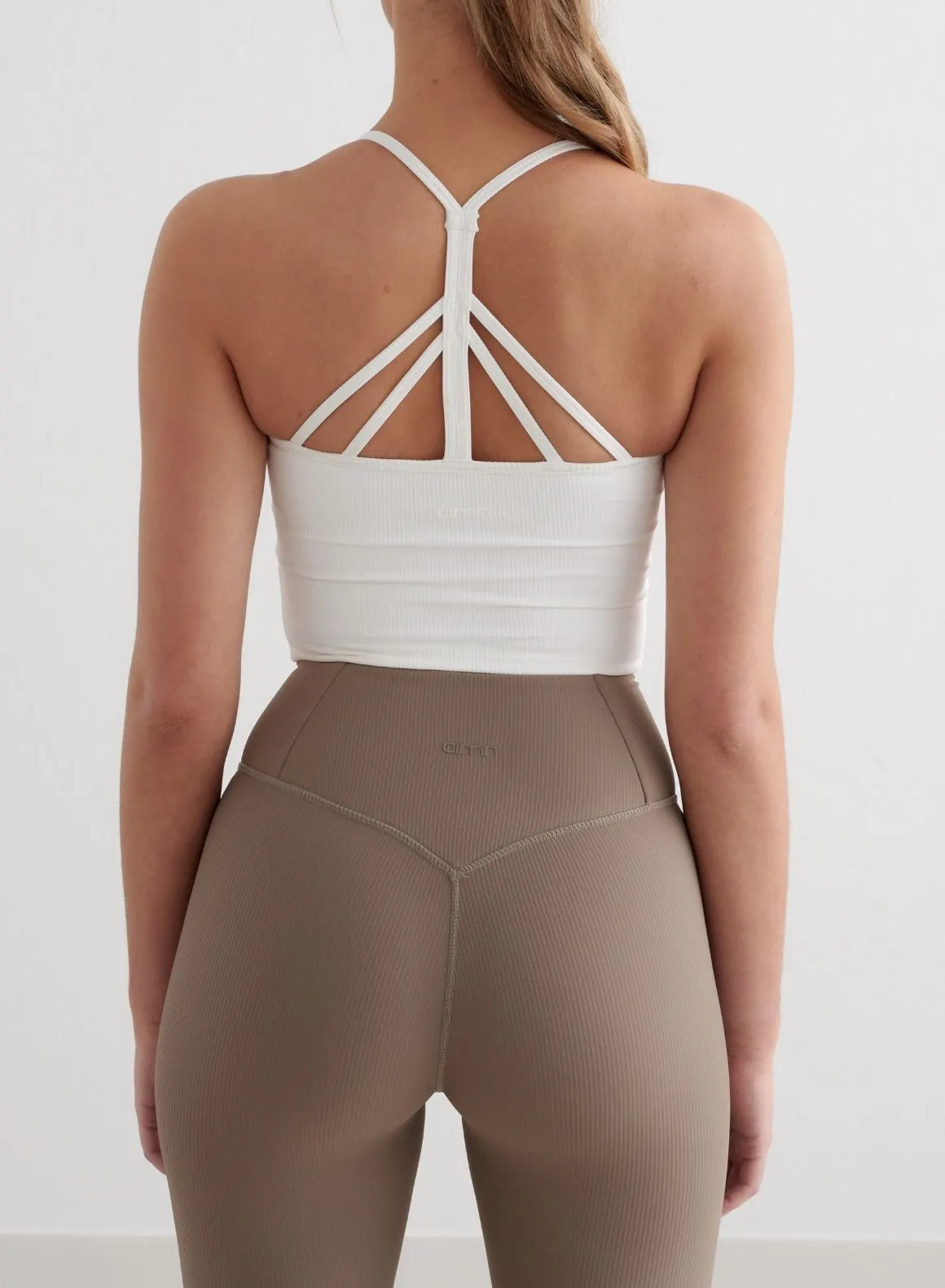 White Ribbed Performance Bralette