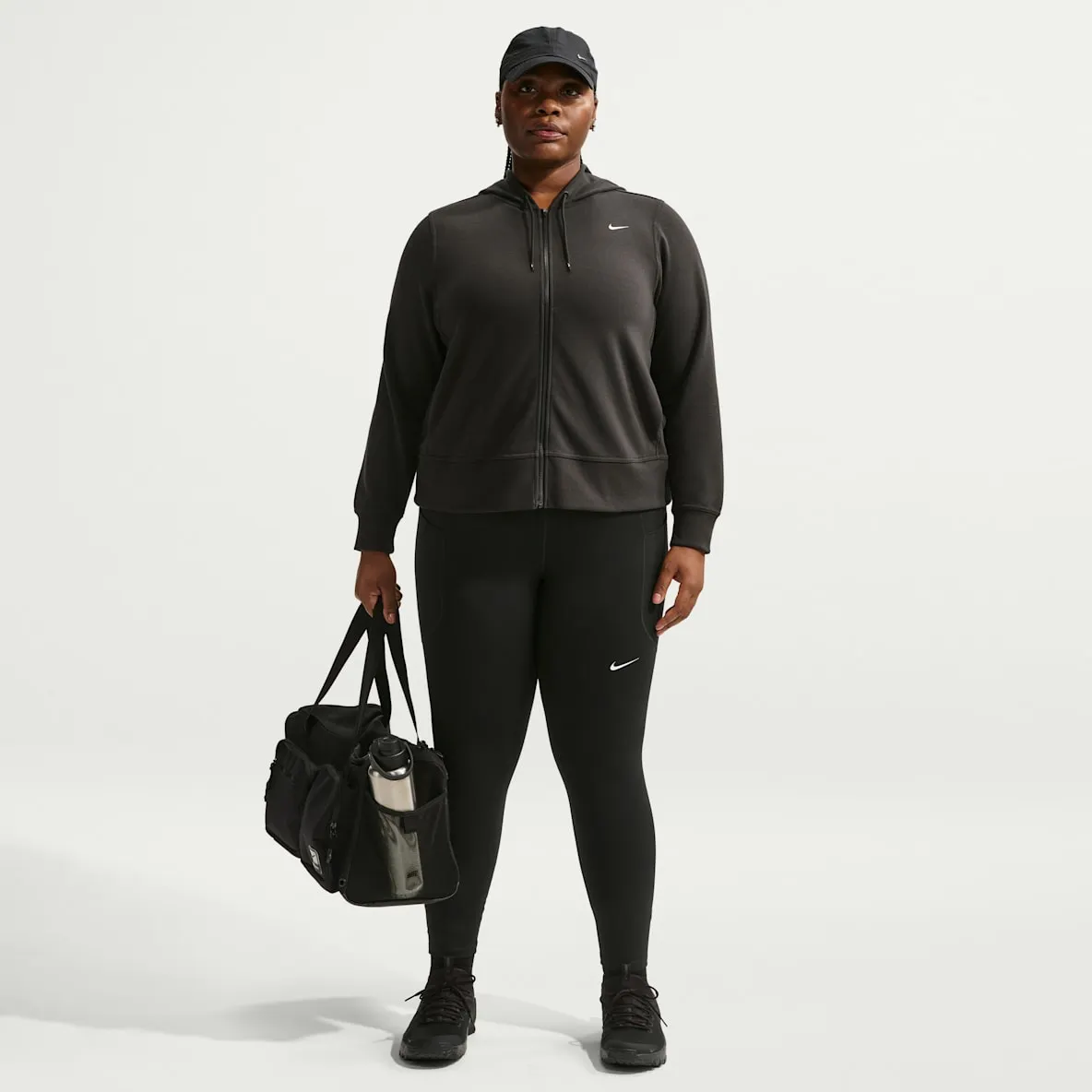 Leggings i 7/8 lengde med høyt liv og lommer til dame (Plus Size)