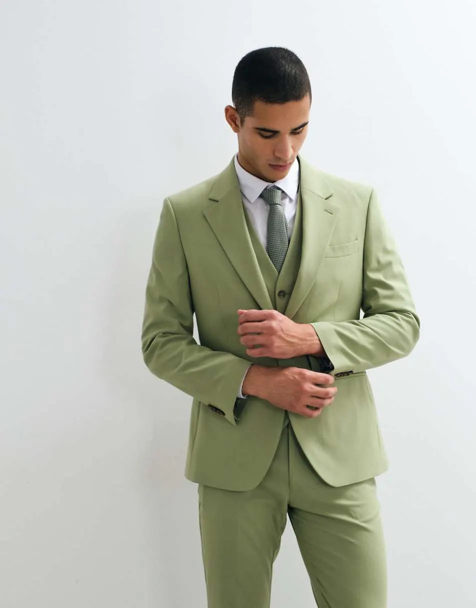 ASOS DESIGN slim suit blazer in green