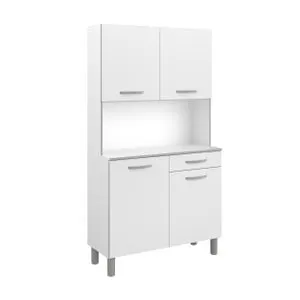 Alacena cocina alto ESSENTIEL blanco 4 puertas + cajón 184.6 x 101,2 x 40 cm