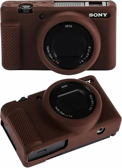 ZV-1F Camera Case, Soft Silicone Protective Case for Sony ZV1F/ZV-1M2/ZV-1 Mark II (NOT for ZV1) Vlog Camera, Lightweight ZV1F Cover (coffee)