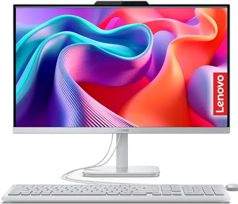 Lenovo IdeaCentre All-in-One Desktop Computer, 24" FHD Anti-Glare IPS Display, 32GB RAM, 512GB SSD Storage, Intel 4-Core Processor, Wi-Fi 6, Windows 11 Home, Everyday Use AIO