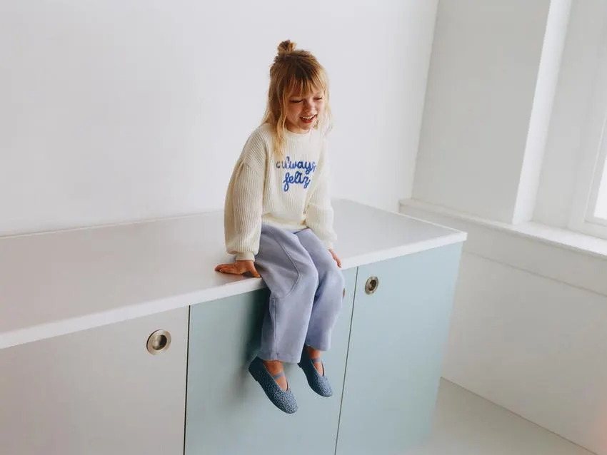 EMBROIDERED TEXT WAFFLE-KNIT JUMPER