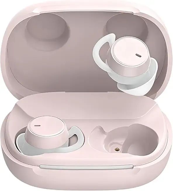 Mini Invisible ANC Sleep Earbuds for Side Sleepers, Bluetooth 6.0, Snore Blocking Noise Reduction, Soft Comfort Fit, 26H Playtime, No Subscription, Multi-Language Translation - MS217 (Pink)