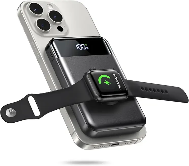 for Magsafe Portable Charger, 10000mAh Fast Charging Power Bank for iPhone 17/16/15/14/13/12, Travel Essentials USB-C Wireless Magnetic Battery Pack for Apple Watch Ultra/11/10/9/8/7/6/SE
