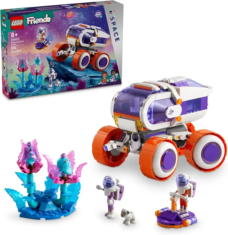 Friends Space Research Rover Space Toy and Science Playset, Space Gift for 8 Year Old Girls and Boys, Building Toy for Space Lovers and Kids with 2 Mini-Dolls, a Dog and 2 Alien Figures, 42602