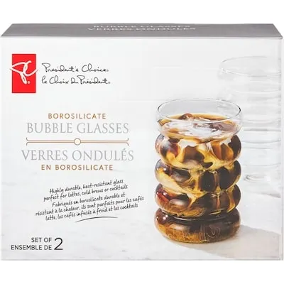 Borosilicate Bubble Glasses 2 Piece Set