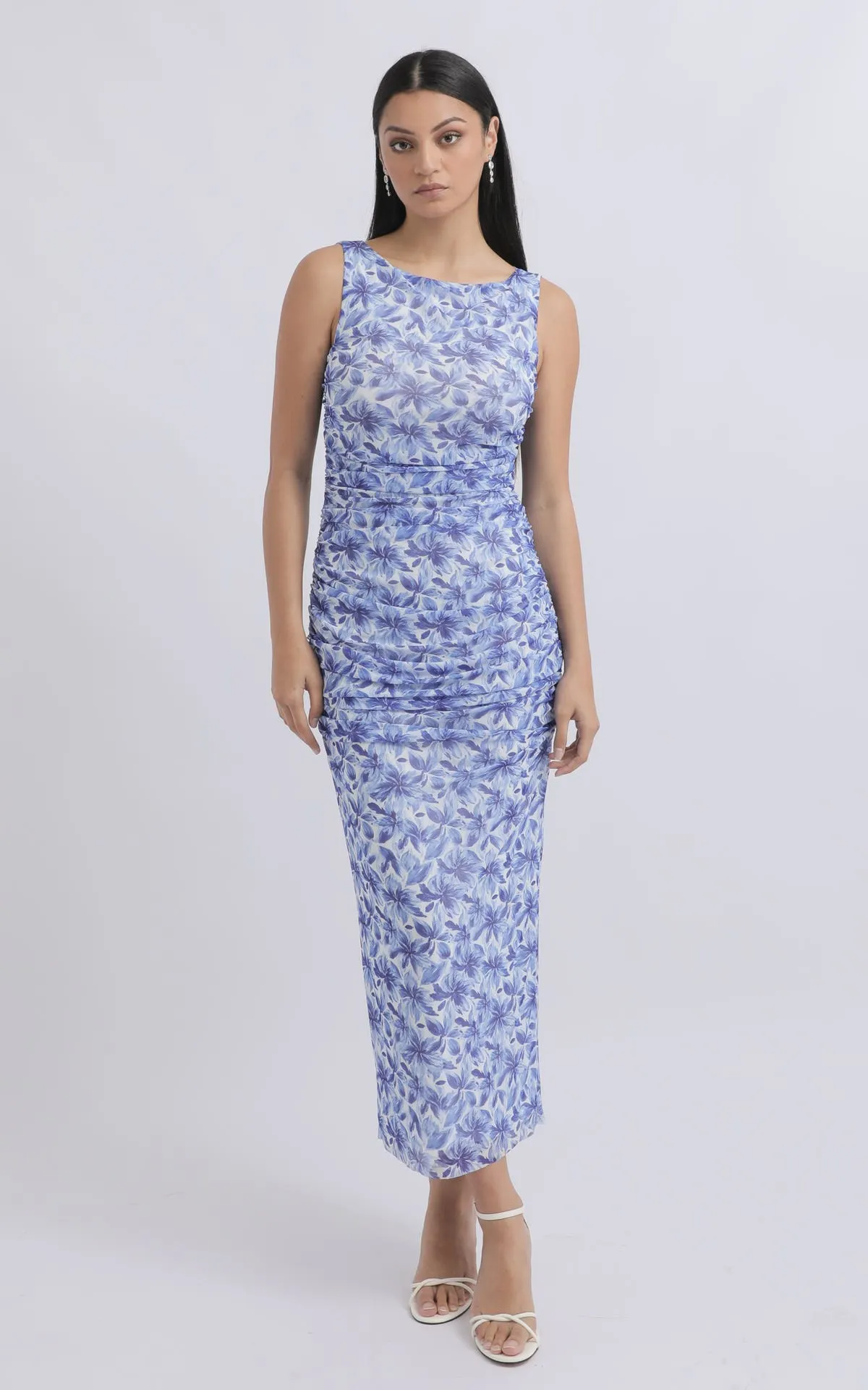 PTD Mesh Boat Neck Midi