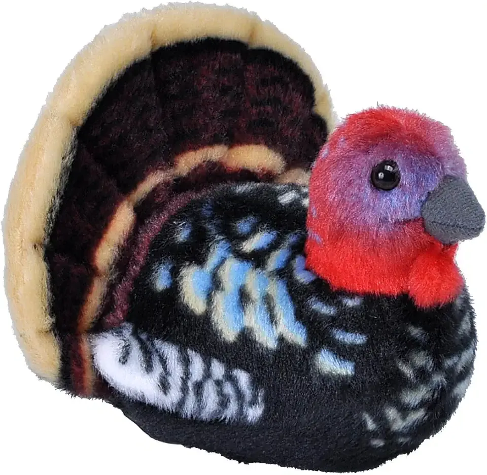Wild Republic Audubon Birds Turkey Plush with Authentic Bird Sound, Stuffed Animal, Toys for Kids & Birders 5" , Wild Turkey