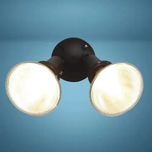 Patriot Lighting® Black Dual Head Outdoor Security Flood Light