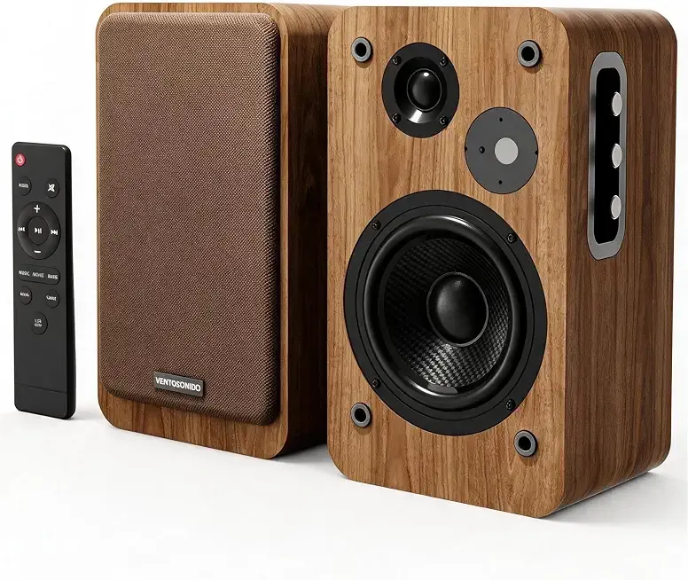Active Bookshelf Speakers 36W RMS Studio Monitor