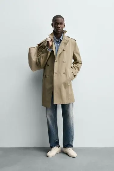 REGULAR FIT DOUBLE-BREASTED TRENCH COAT