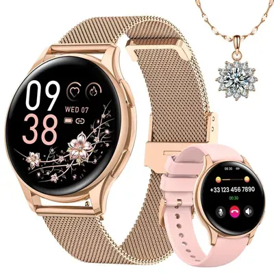 2026 Smartwatch Damen 1.27" mit Telefonfunktion,Fitness Tracker,Herzfrequenz,SpO2, Schlafmonitor,120+ Sportmodi, IP68,für Android & iOS–Geschenkidee