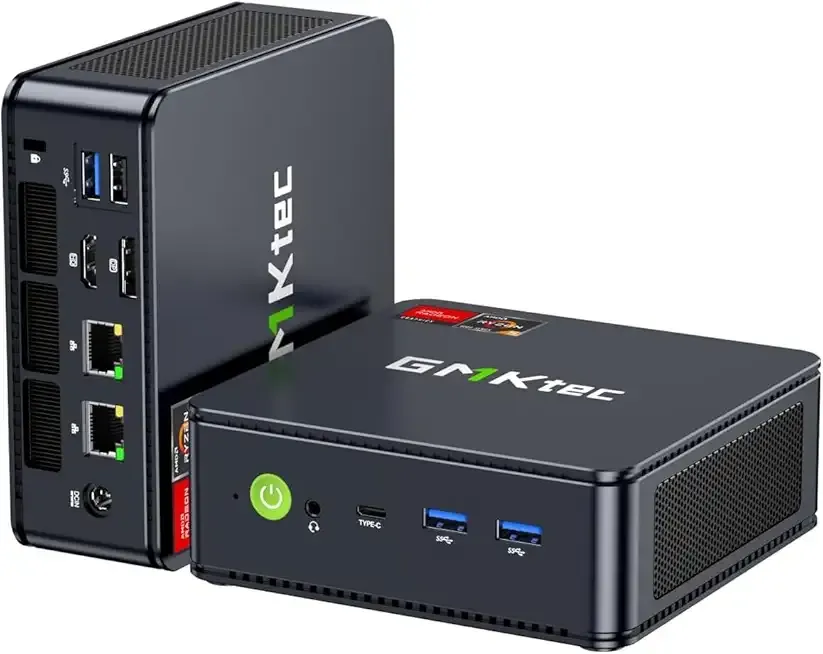 GMKtec Gaming Mini PC AMD Ryzen 7 7730U (Upgraded 7430U/ 5825U) 16GB DDR4 512GB NVME SSD WiFi 6E Dual NIC LAN 2.5GbE Desktop Computers USB-C, DP, HDMI Triple 4K Display M5 Ultra