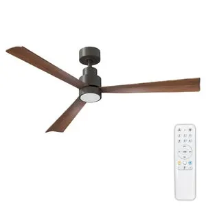 Ventilador de techo con luz silencioso DC Arte Confort Misi marrón 132 cm