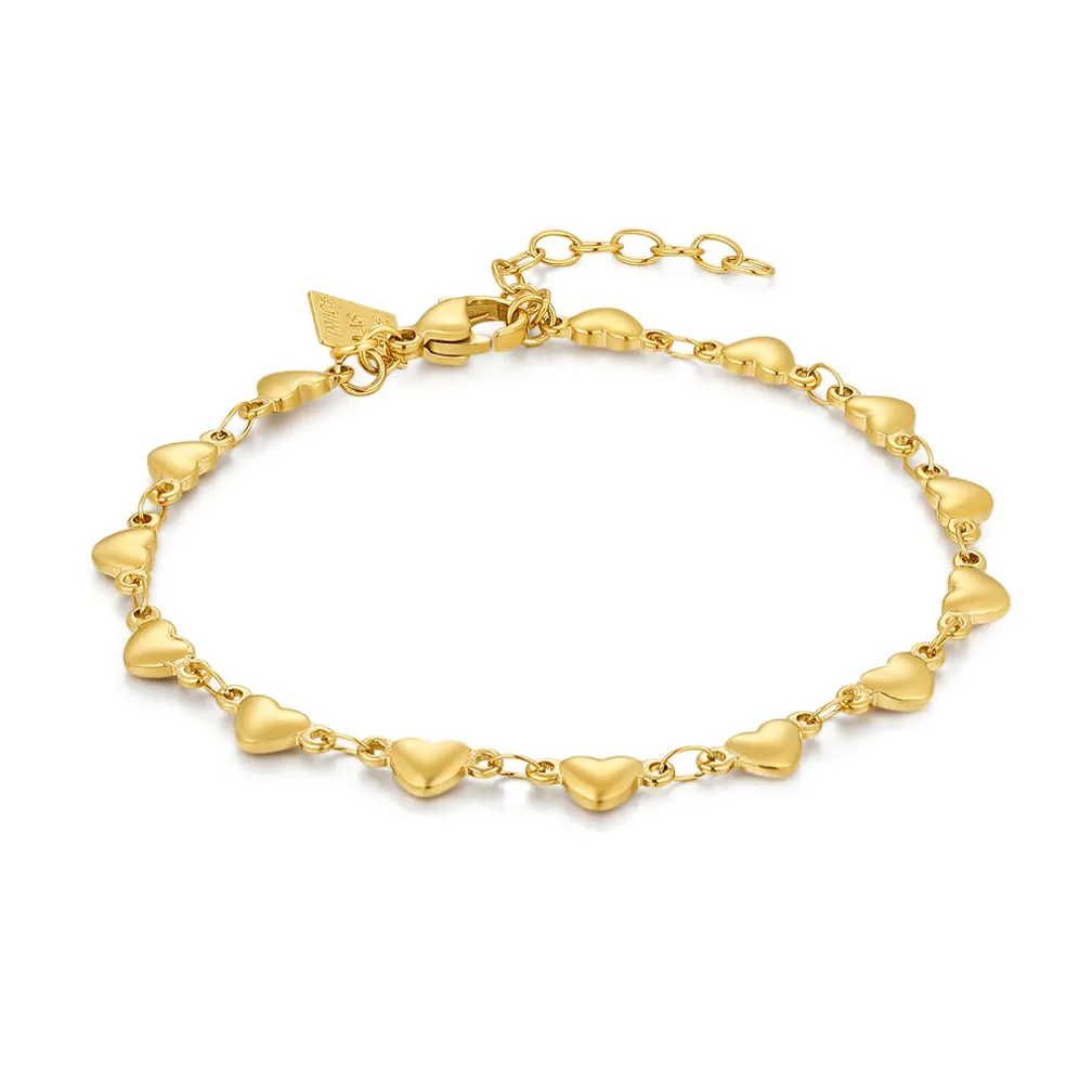 Armband in edelstaal, hartjes