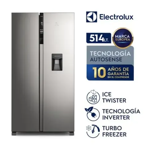 Refrigerador ERSA53V2HDS No Frost Side By Side Inverter 514 Litros Silver